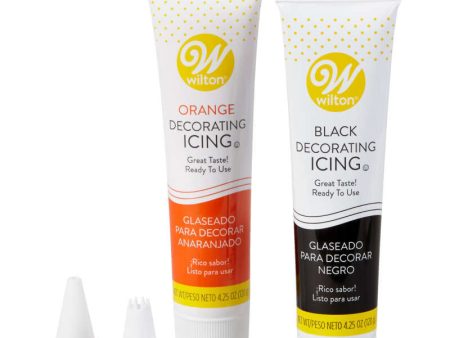 Orange and Black Icing Set, 4.25 Oz. Each For Sale