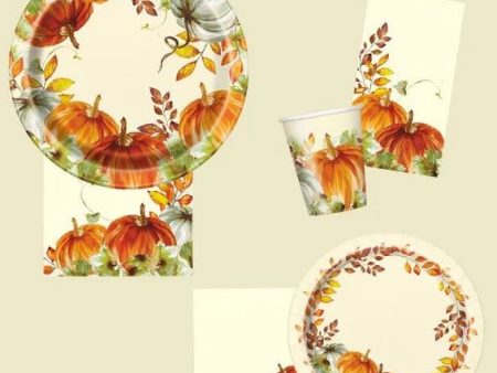 Watercolor Fall Pumpkins Tableware Supply